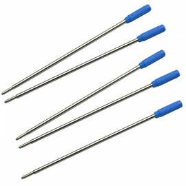 5 Pieces Replaceable Ballpoint Pen Refills, 4.5 Inch (11.6 cm) and 1 mm Medium Tip Ballpoint Pen Refill Blue