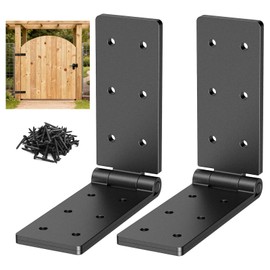 Mdkave Heavy Duty Gate Hinges,270° Solid Double Layer Folding Butt Hinges with Electroplating for Heavy Plywood, Backyard Wood Gates and Fence(2 Pack)