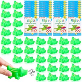 Sotiff 36 Sets End of the Year Gifts for Students from Teacher Rubber Crocodile Toy with Gift Cards Mini Alligator Toys for School Students Kids Office Summer Supplies