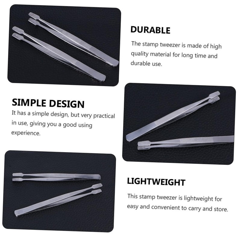 DOITOOL 3pcs Stainless Steel Stamp Nipper Tweezers Lightweight Precision Tools