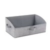 Foldable Fabric Storage Cube Bin with Metal Handles, Gray