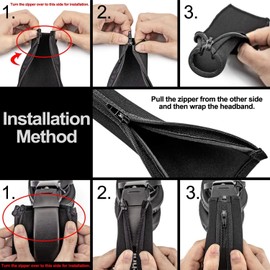 ATH M50X Headband Cover Replacement Headband Protector Compatible with Audio Technica M30 M40 M50 M50X M50S M40X M20X M30X Headphones (Black + No Tool Needed)