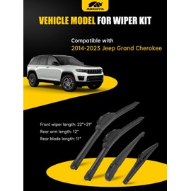 MIKKUPPA 22"/21"/11"/12" Windshield Wiper Blades - Replacement for 2014-2023 Jeep Grand Cherokee - Original Factory Quality Front and Rear Wipers Blade Set for My Car - U/J Hook (Pack of 4)