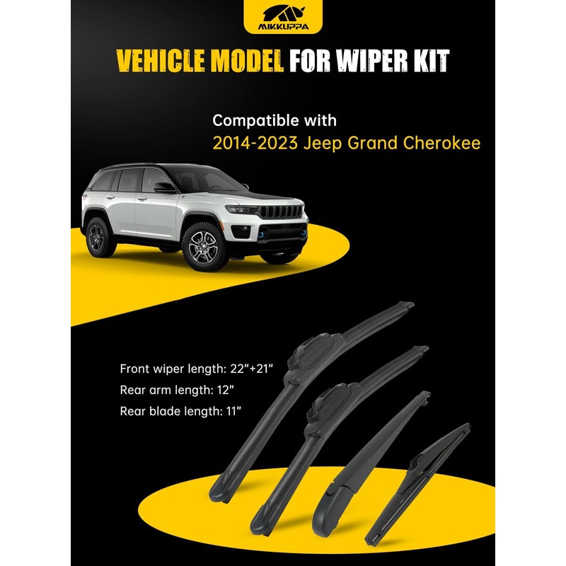 MIKKUPPA 22"/21"/11"/12" Windshield Wiper Blades - Replacement for 2014-2023 Jeep