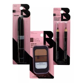 BEAUTY BENEFITS FOUNDATION POWDER Kit Para Ojos Y Ceja 3 Pzs Beauty Benefits Foundation Powder