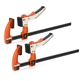 Jorgensen 12-inch Bar Clamp Set, Ratcheting Bar Clamp for Woodworking, Quick Release Gear Clamp with 600 lbs Load Limit - 2 Pack