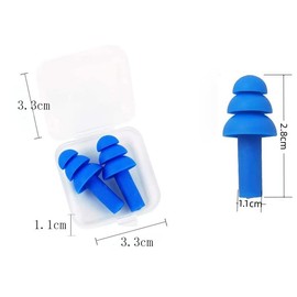 Silicone Swimming Earplugs,Swimming Ear Plugs Comfortable, Waterproof,Reusable Silicone Ear Plugs for Swimming Ear Plugs Swimming Showering Case for Swimming, Surfing 6 Pairs