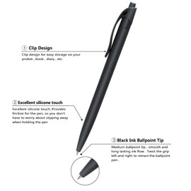 Aozora Pens Bulk 30 Pack Black Click Pens No Bleed Wholesale Retractable Ballpoint Pens Medium Point,Smooth Ink Pens for Journaling School Office Supplies 1.0MM Black Ink