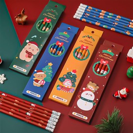 Dncvb Christmas Pencil, Pack of 24, HB Pencils, Christmas, Children's Christmas Pencils for Children, Gifts, Bag Filler, Christmas Gift