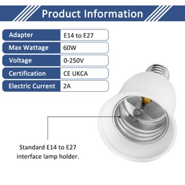 Caldarax 2 Stck E14 auf E27 Sockel Konverter, E14 bis E27 Fassung Adapter, Kleine Edison Schraube E14 bis Gro?e Schraube E27, E14 zu E27 Lampensockel Adapter, fr LED-Lampen, Glhbirnen, Halogen, CFL-Lampen