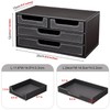 KINGFOM PU Leather Desk Organizer with 4 Drawers Small, Desktop
