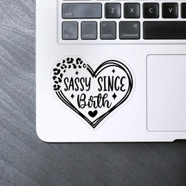 Medium 100mm 'Sassy Since Birth Funny Quote ' Transparent/Clear Sticker Decal for Windows/Cars/Walls (DC00139197)