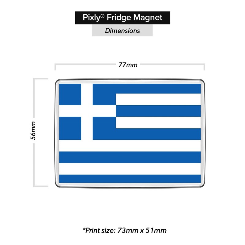 Pixly® Greece Flag Fridge Magnet Large Jumbo Size Greek Keepsake