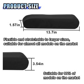 KITUREK 2PCS Car Front Seat Armrest Covers, Auto Seat Arm Rest Protector Replacement, Soft Elastic Fabric Armrest Covers, Vehicle Interior Decor Accessories (Black)