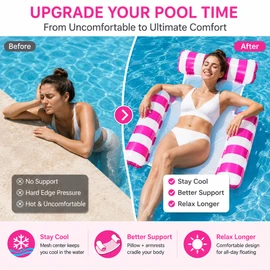Inflatable Water Hammock Pool Float for Summer Relaxation – 4-in-1 Mesh Lounger for Pool, Beach & Vacation