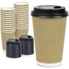 HOT BARGAINS 50 X 12oz Disposable Kraft Paper Cups with