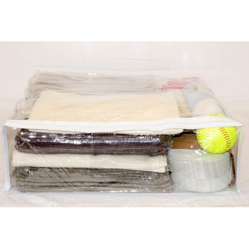 Clear Vinyl Zippered Storage Bags 20 x 23 x 6