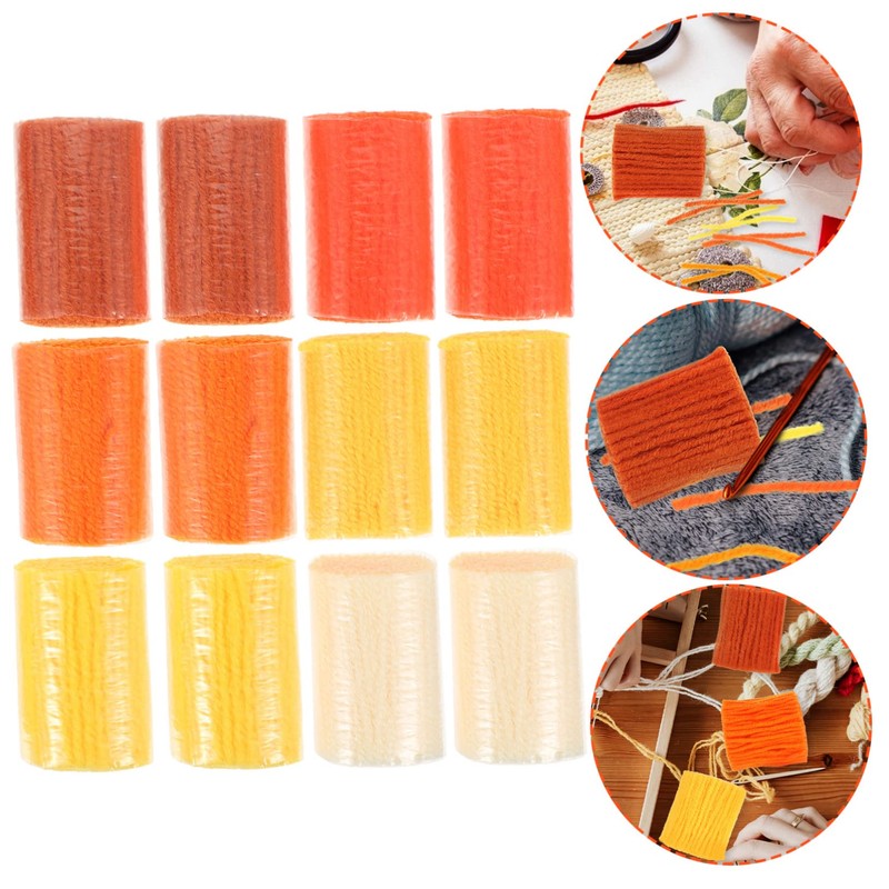 OHPHCALL 12Pcs Yarn for DIY Latch Hook Crafts Soft Comfortable