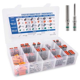 MACHSWON 238PCS DT Connector Waterproofing, 2 3 4 6 8 12 Pin Deutsch DT Connector Kit with 82Pairs Marine waterproof electrical connector Size 16 Solid Contacts for automotive repair, (ST6317)