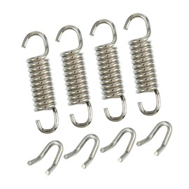 REPAIROCK 4 Set 43mm 1.69" Motorcycle Exhaust Pipe Spring with U Shape Hooks Stainless Steel Silver Tone Auto Replacement Parts