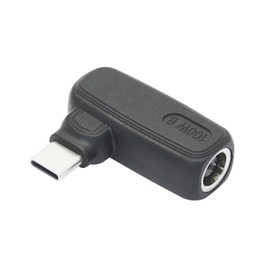 100W DC 7.4mm x 0.6mm to USB Type C Connector Adapter, 90 Degree DC 7406 Female to USB C Male Plug Power Charging Adapter, Built-in PD Intelligent Chip, for Phones, Laptops USB Type C Port Devices