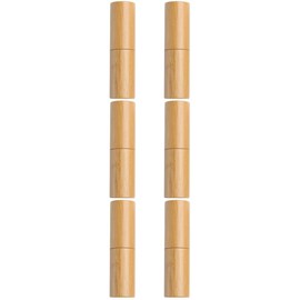 Baluue 2sets Empty Lipstick Balm Tubes 12.1mm Diameter Bamboo for Handmade Lip Gloss Storage Container for Ladies Girls 2pcs*2