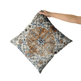 Brown Navy Blue Ethnic Boho Pillow Covers 20X20 In Bohemian Carpet Vintage Black Tan Floral Decorative Couch Pillow Cases with Zipper Set of 2 Home Decor for Living Room Bedroom Bed Cushion Outdoor