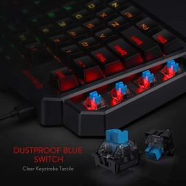 Redragon K585 DITI One-Handed RGB Mechanical Gaming Keyboard, 42 Keys Type-C - Blue Switch