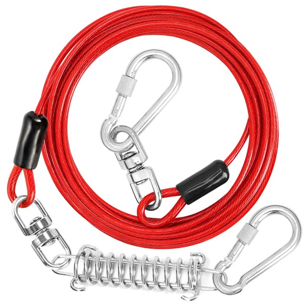 jenico Dog Tie Out Cable, 10/15/20/30/40/50/70/100/150FT Dog Runner Cable with