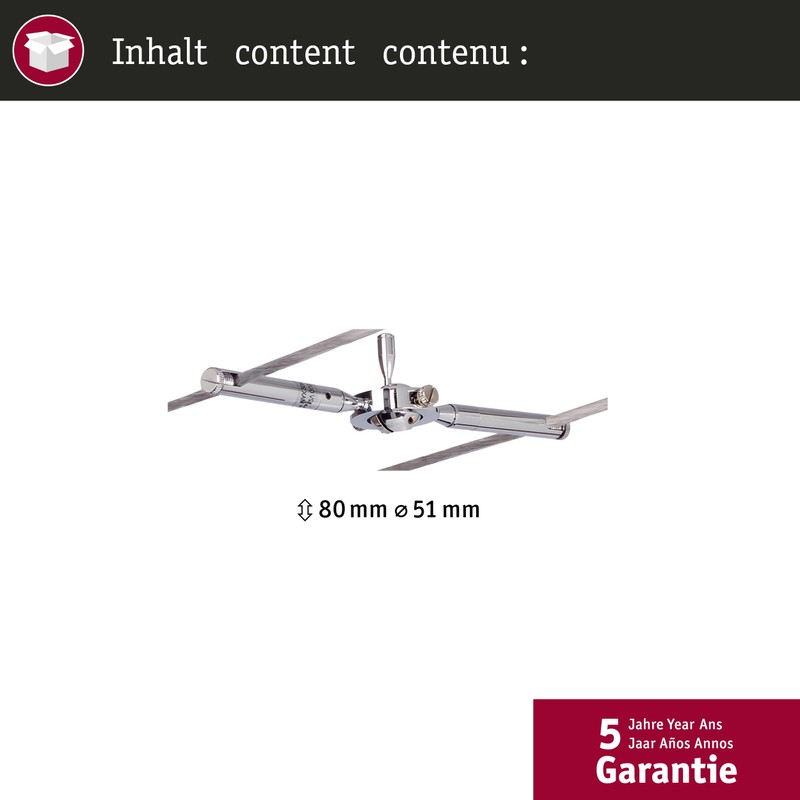 Paulmann 94147 Spot Cable System Togo max. 1x10W GU5,3 Chrome