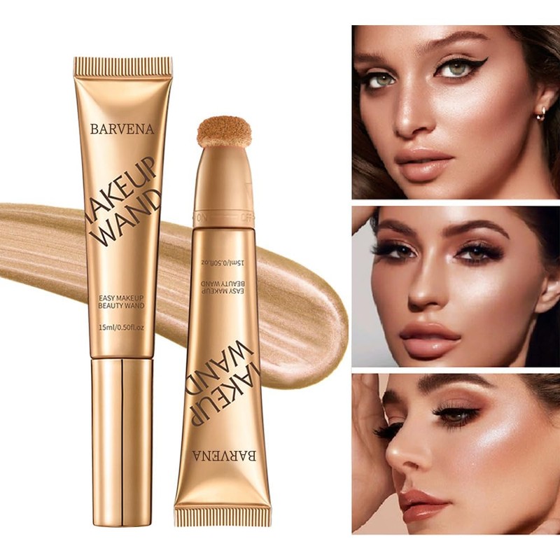BARVENA Liquid Highlighter Wand，Liquid Highlighter Makeup Wand For Luminous, Glowing