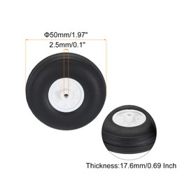 MECCANIXITY RC Airplane Wheels 1.97" OD RC Airplane,Aircraft PU Sponge Wheels,Tire Tail Wheel RC Aircraft Foam Wheel Replacement for DIY RC Model Plane Aircraft Pack of 4