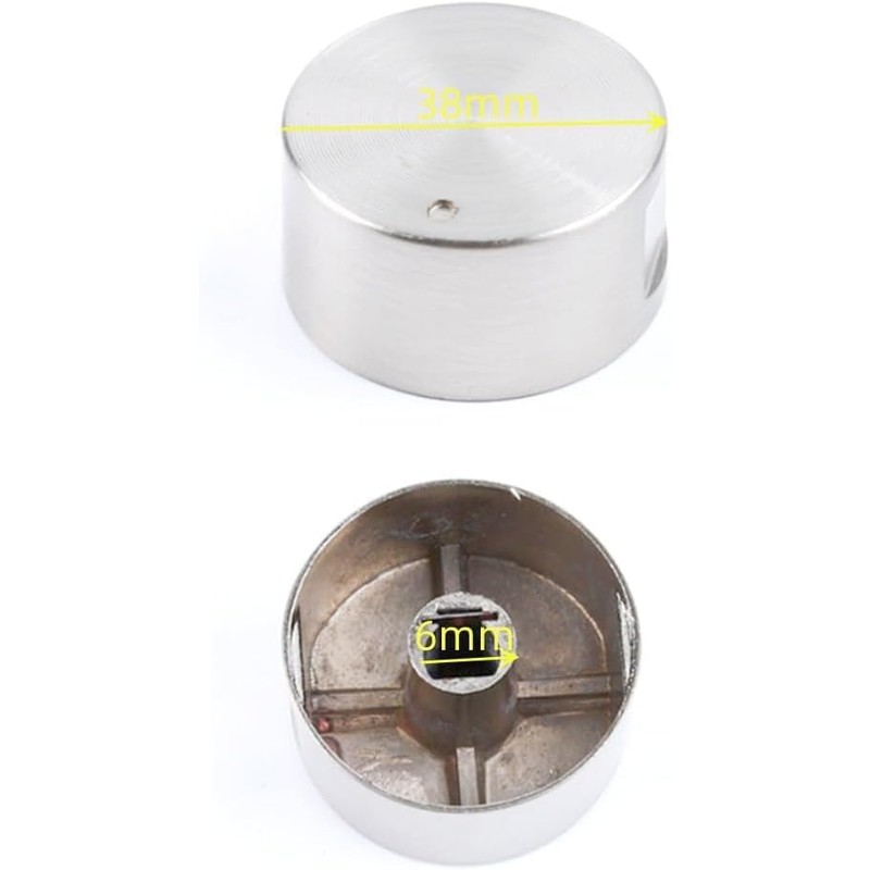 Jindizi Metal Gas Stove Knobs, 6Pack 6mm Zinc Alloy Control