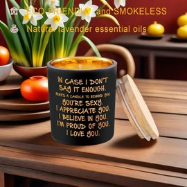 BFJLIFE Candles Gifts for Him Men Romantic Unique Husband Boyfriend Gifts for Valentines Fathers Day Christmas Anniversary Birthday Stocking Stuffers Novelty Lavender Scented Soy Candle