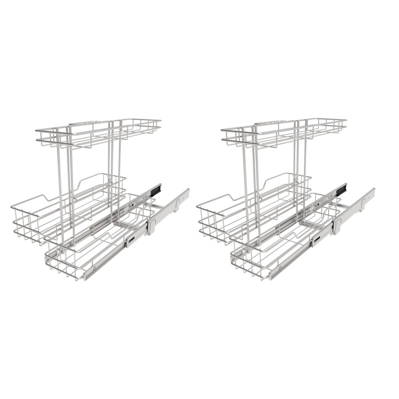 STORKING 2 Pack Under Sink Organizer 9" W X18 D,