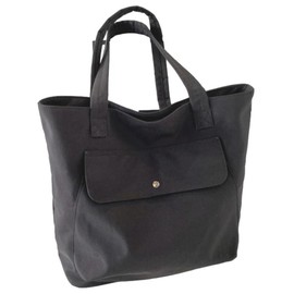 a-fua Tote Bag, Large Shoulder Bag, One Shoulder Bag, With Zipper, For School or Work, Cloth, Large Capacity, A4, Black