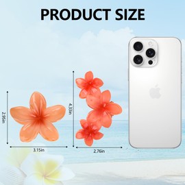 6 Pcs Flower Hair Clips,Hawaiian Hair Clips for Thick/Thin Hair, Nonslip Hawai Hair Accessories for Women Girls Gifts,Beach Wedding Party Essentials Hair Accessories(yellow, pink and red)