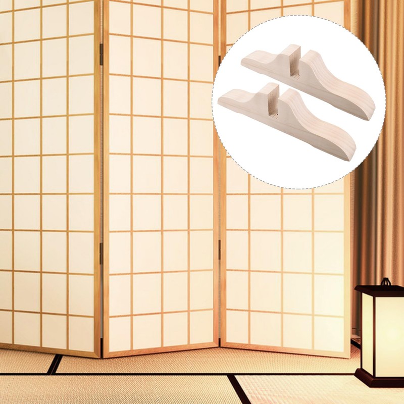 Luxshiny Folding Room Divider Stand 2pcs Wood Privacy Screen Stand