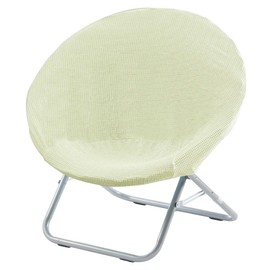 Buenanir Saucer Chair Cover - Stretch Round Moon Slipcover, Jacquard Foldable Cozy Protector for Bedroom - Beige