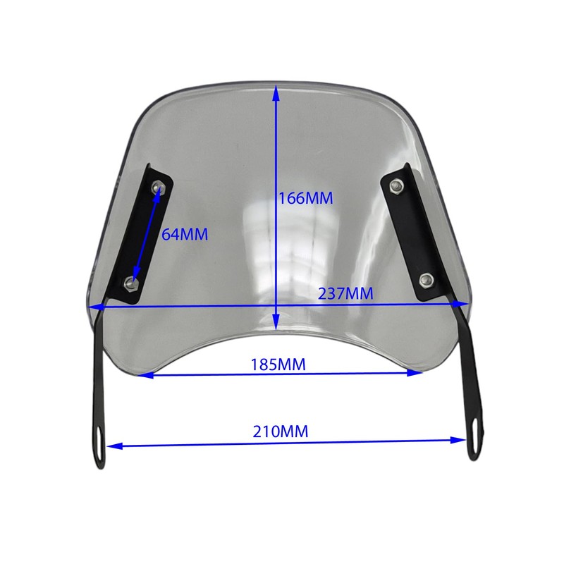 Motorcycle Flyscreen Windshield Windscreen Deflector | Universal | Clear Screen