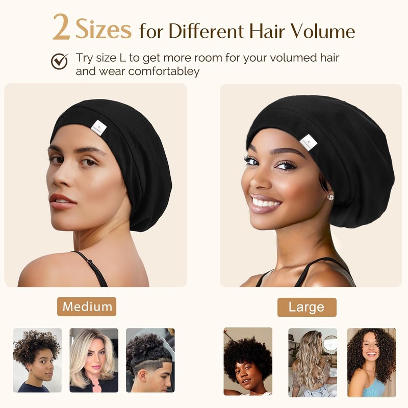 YANIBEST Slouchy Beanie Hat Satin Lined Sleep Cap Satin Bonnet