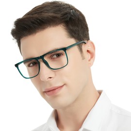 XODITO Extra Large Reading Glasses Men Oversized Square Readers 1.00 1.25 1.50 1.75 2.00 2.25 2.50 2.75 3.00 3.50 4.00 5.00 6.00 (Blue, 100)