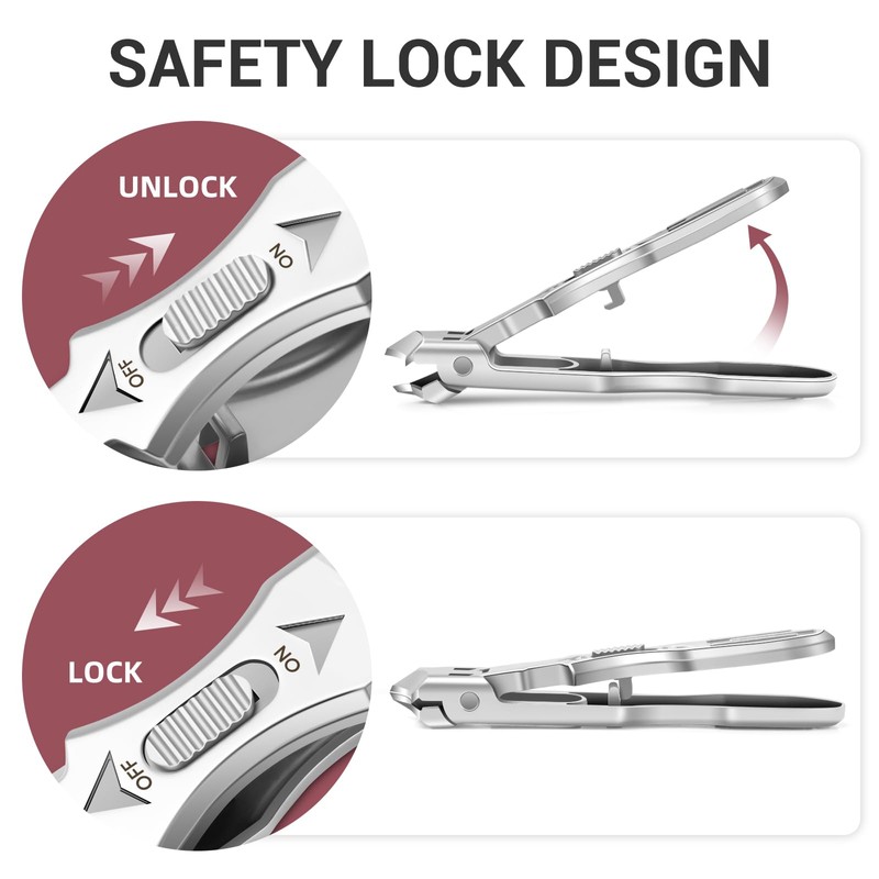 Slanted Toe Nail Clippers for Thick Nails, Large Toenail Clippers