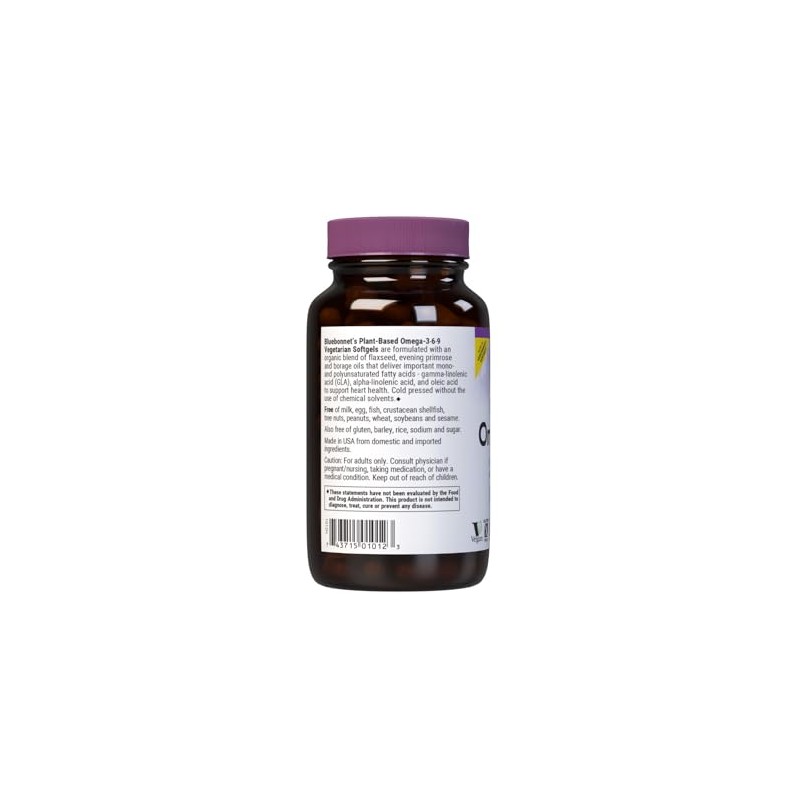 BlueBonnet Plant Based Omega 3-6-9 Softgels, 1000 mg, 90 Count
