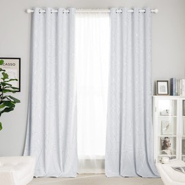NICETOWN Room Darkening Curtain Panels, Luxury Home Fashion Curtains for Bedroom/Nursery (1 Pair, 52 inches W x 95 inches, Greyish White)