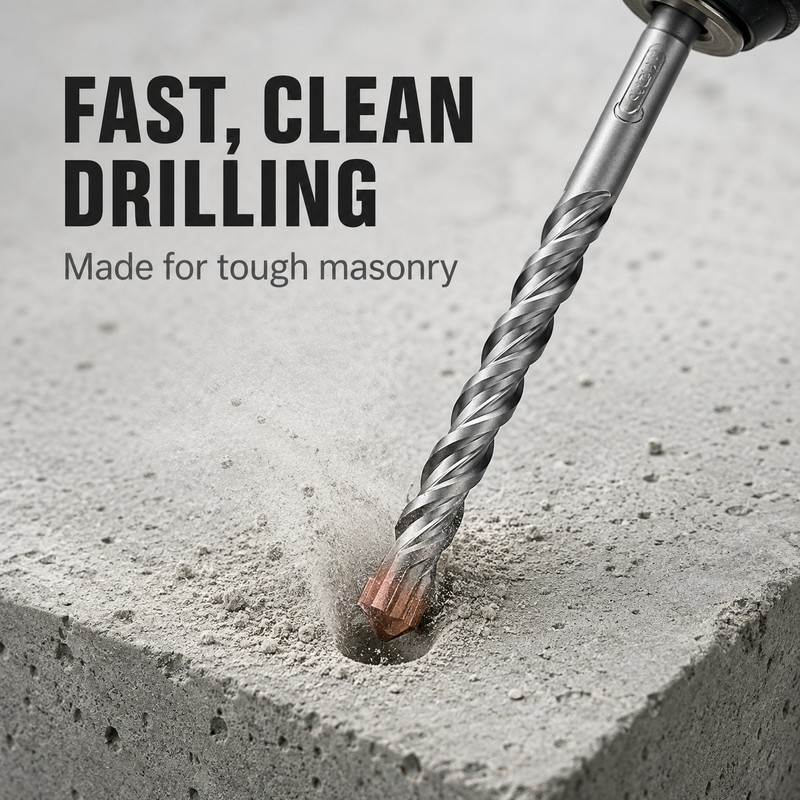 SDS Plus Masonry Drill Bit Set for Concrete, Brick &