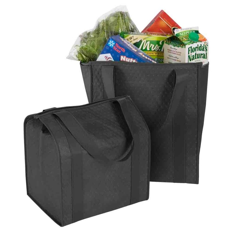 HannahDirect Hannah Insulated Shopping Bag, Black (2 Pack)