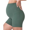 POSHDIVAH Pantalones cortos de yoga de maternidad para mujer, con