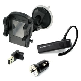 SuperTooth Mono Wireless Bluetooth Headset and Adjustable Universal Mount/Charger Pack - Black