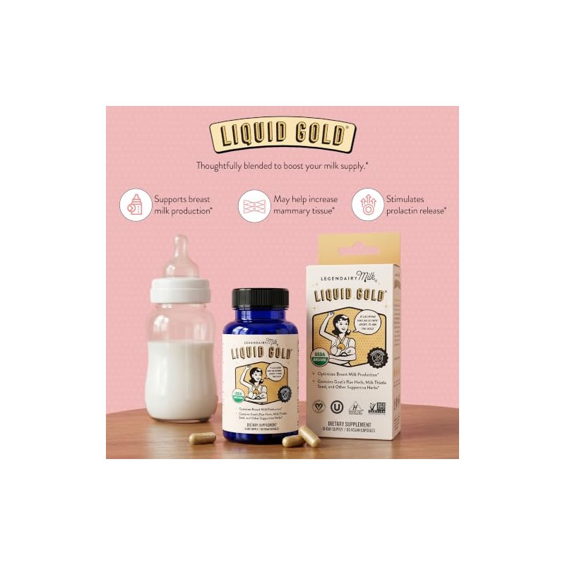 Legendairy Milk Liquid Gold Lactancia Apoyo Suplemento Cabras Orgánicas Rue